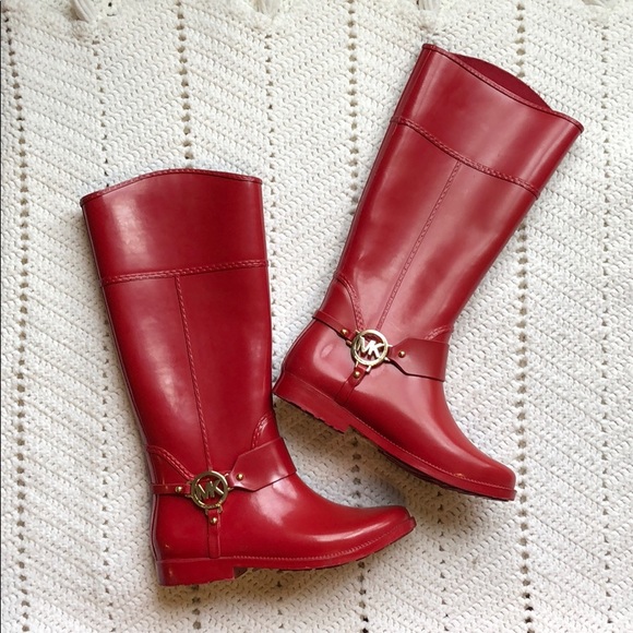 Michael Kors Shoes - Michael Kors red RainBoots